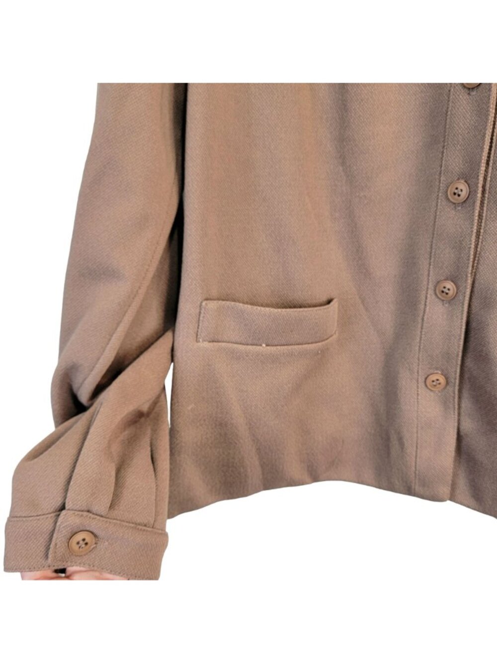 Vintage 70s Suit Women Large 14 Brown Jacket High Rise Straight Pants Retro Work - Picture 16 of 16
